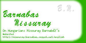 barnabas missuray business card